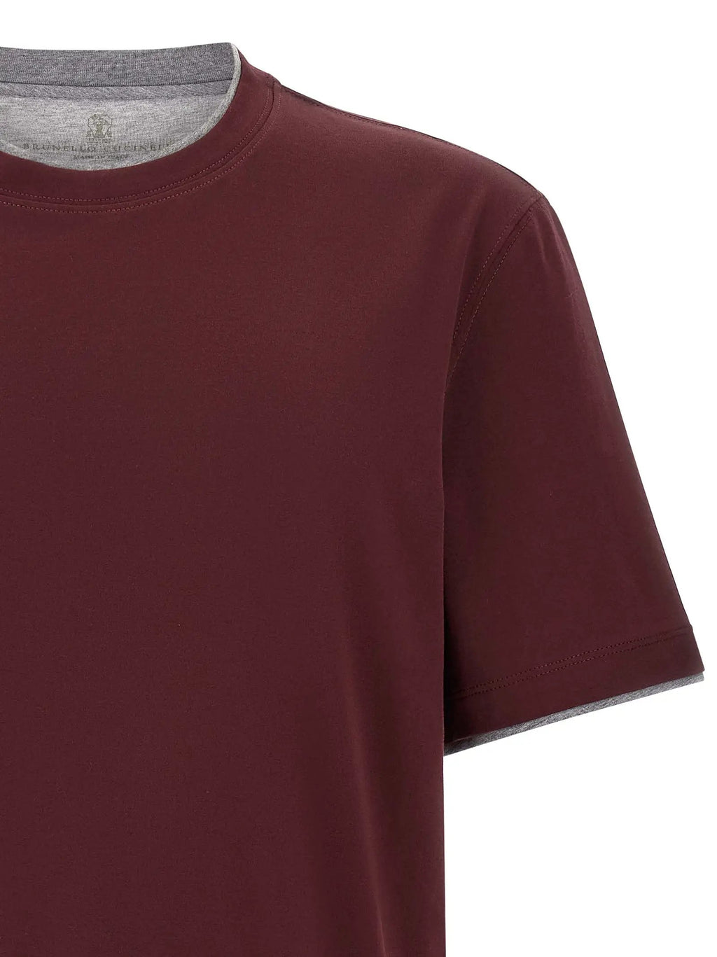Brunello Cucinelli T-shirt en coton bordeaux