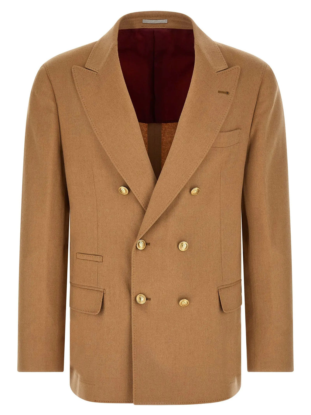 Brunello Cucinelli Beige Camel Hair  Blazer