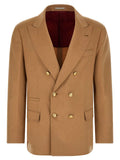 Brunello Cucinelli Beige Camel Hair  Blazer