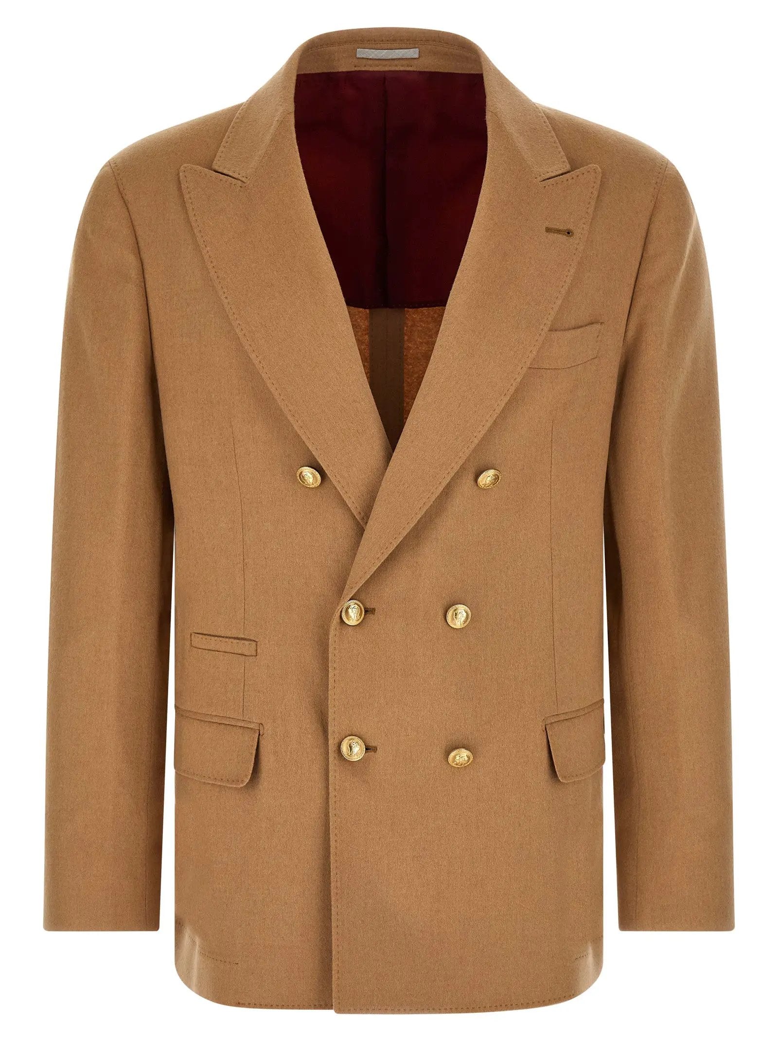 Brunello Cucinelli Beige Camel Hair  Blazer