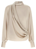 Brunello Cucinelli Beige Silk Blouse