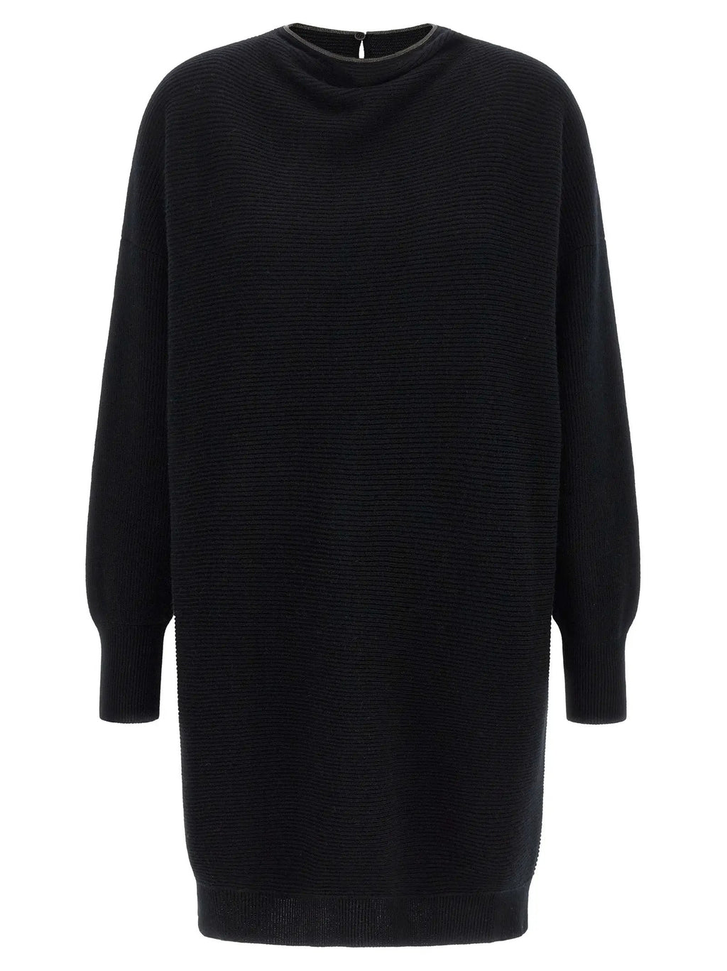 Brunello Cucinelli Black Virgin Wool Short Dress