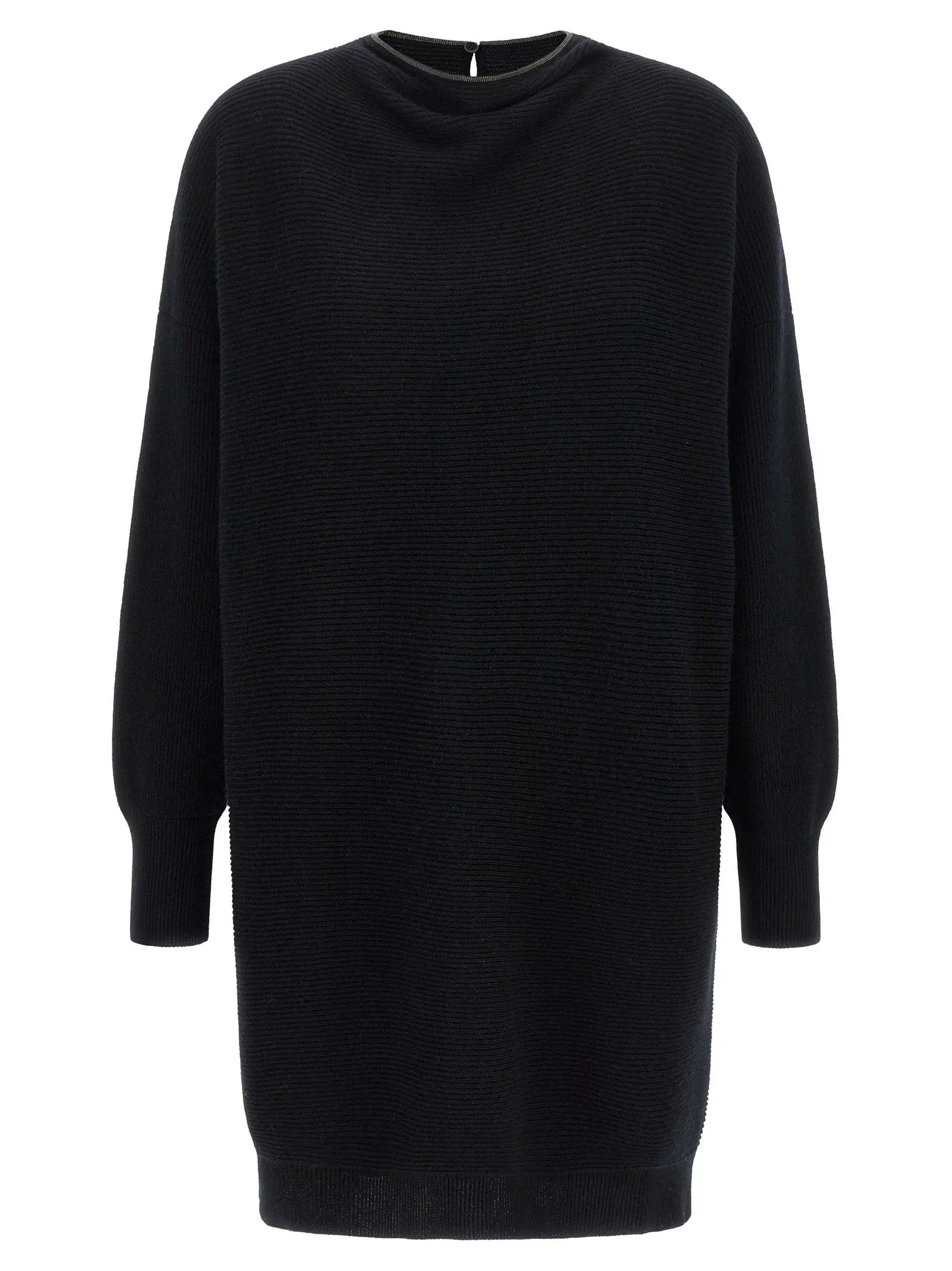 Brunello Cucinelli Black Virgin Wool Short Dress