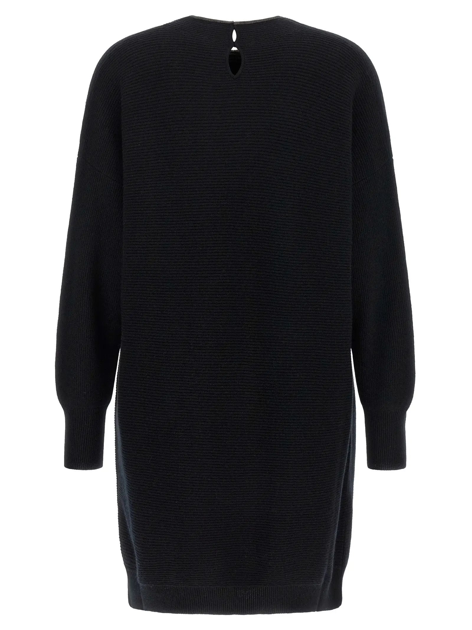 Brunello Cucinelli Black Virgin Wool Short Dress