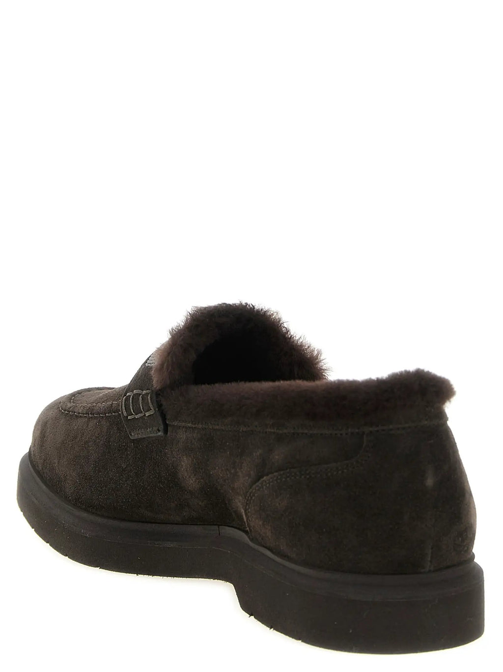 Brunello Cucinelli Brown Calfskin Slip-On Loafers
