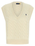 Polo Ralph Lauren White Wool Sleeveless Jacket