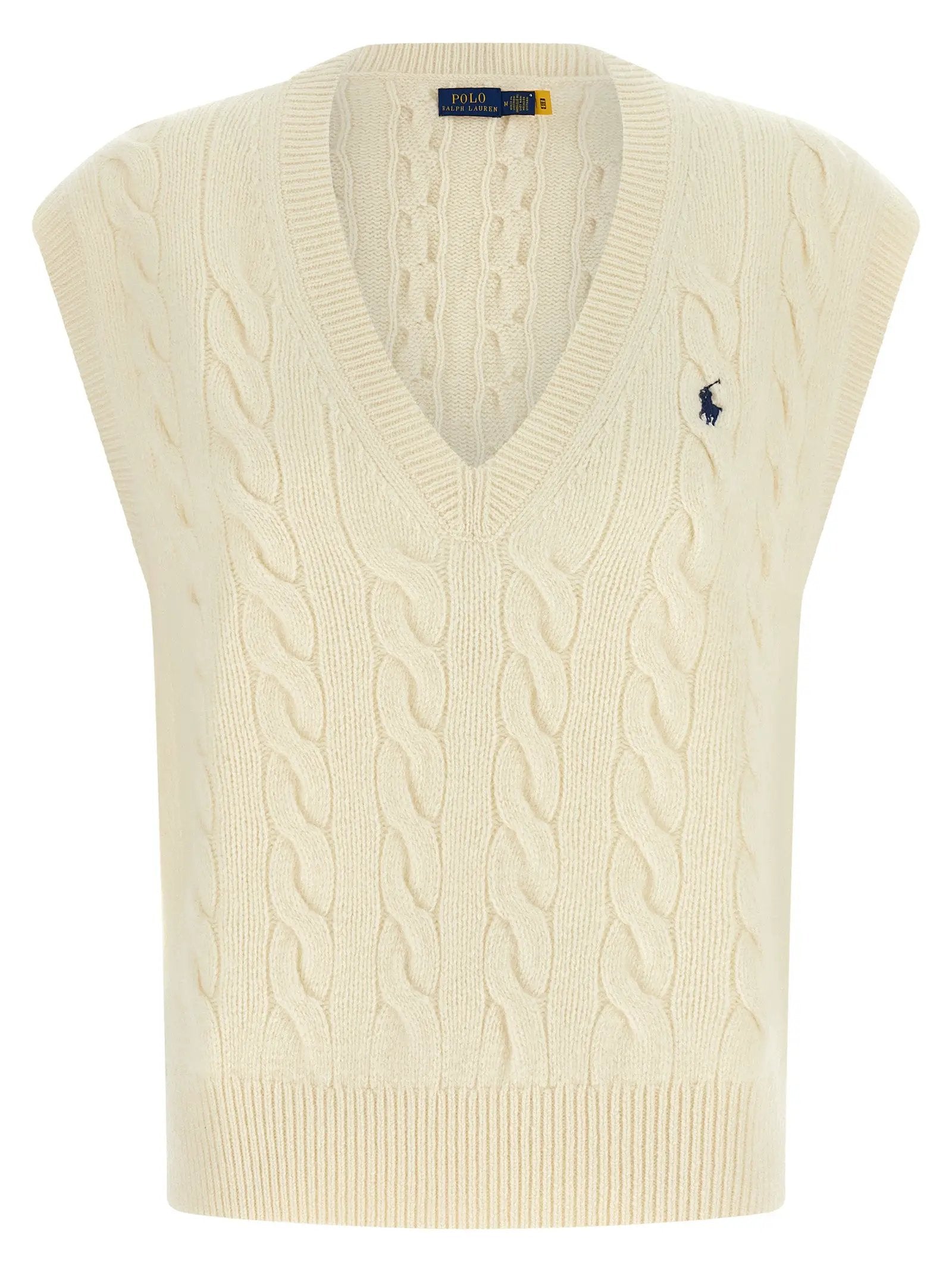 Polo Ralph Lauren White Wool Sleeveless Jacket