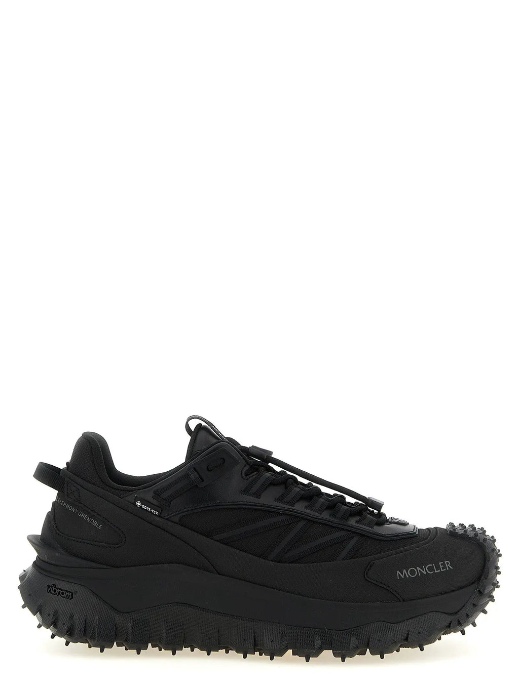 Moncler Black Leather Athletic Sneakers