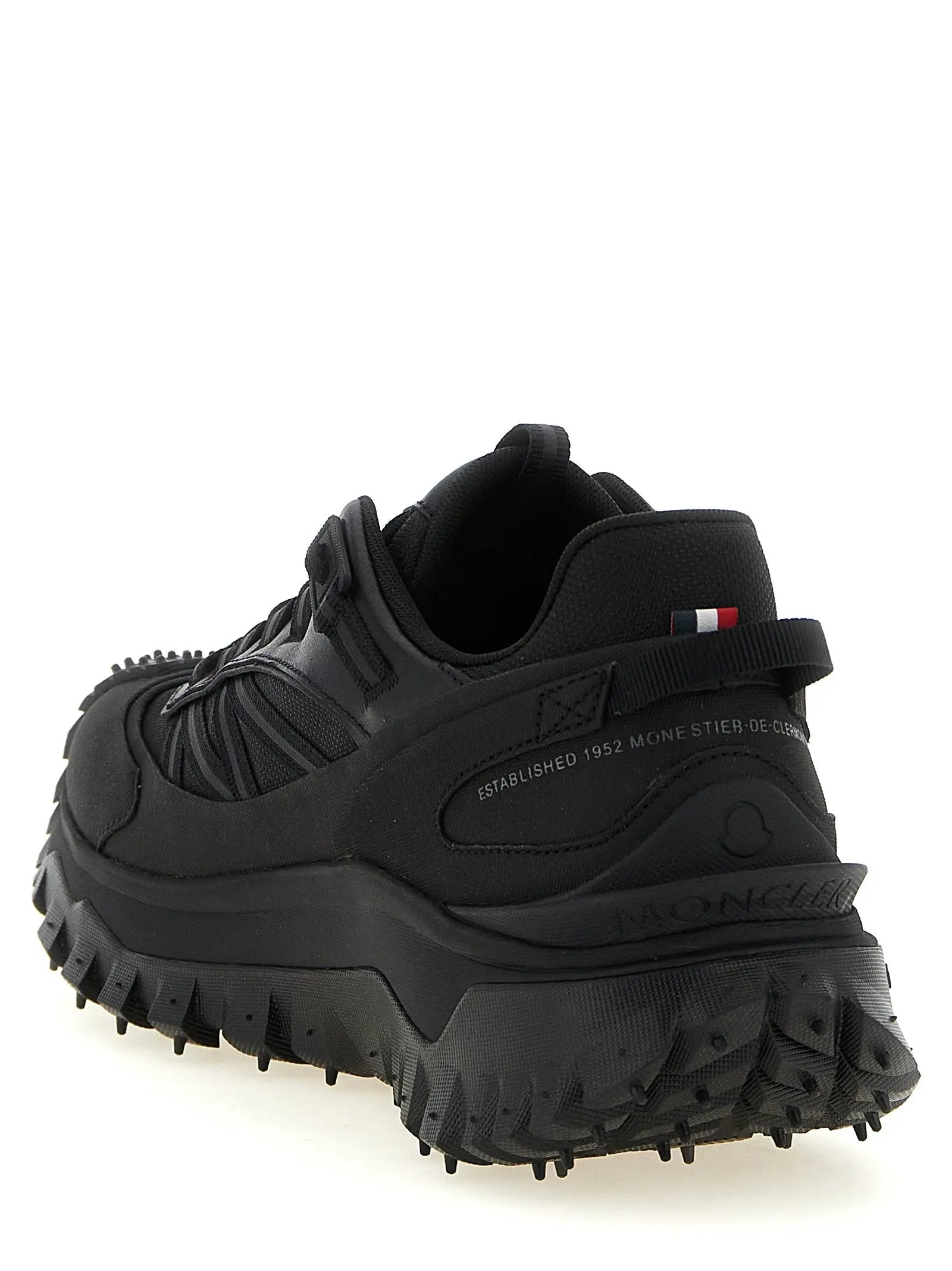 Moncler Black Leather Athletic Sneakers