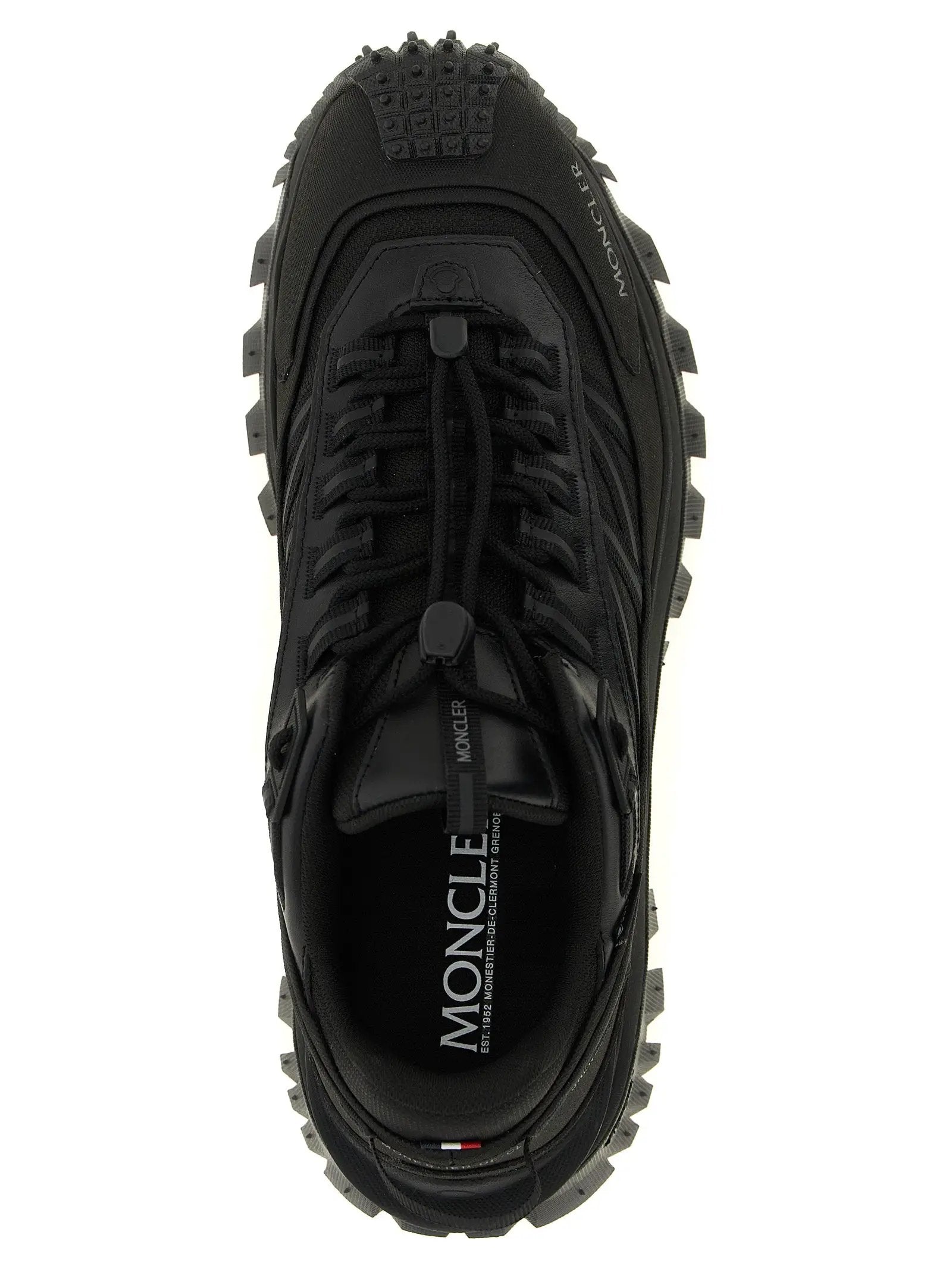 Moncler Black Leather Athletic Sneakers