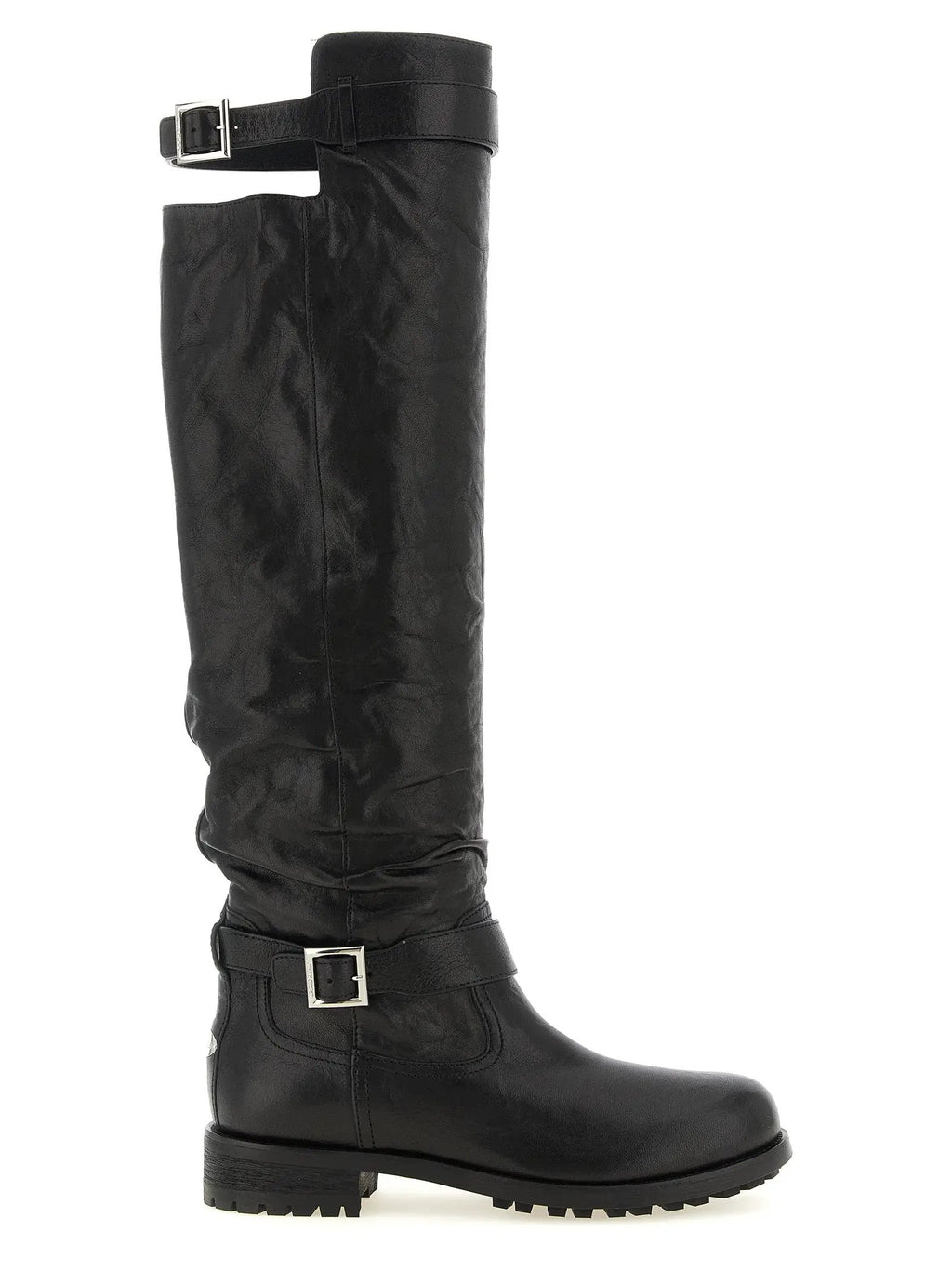 Bottes Jimmy Choo en cuir noir au-dessus du genou
