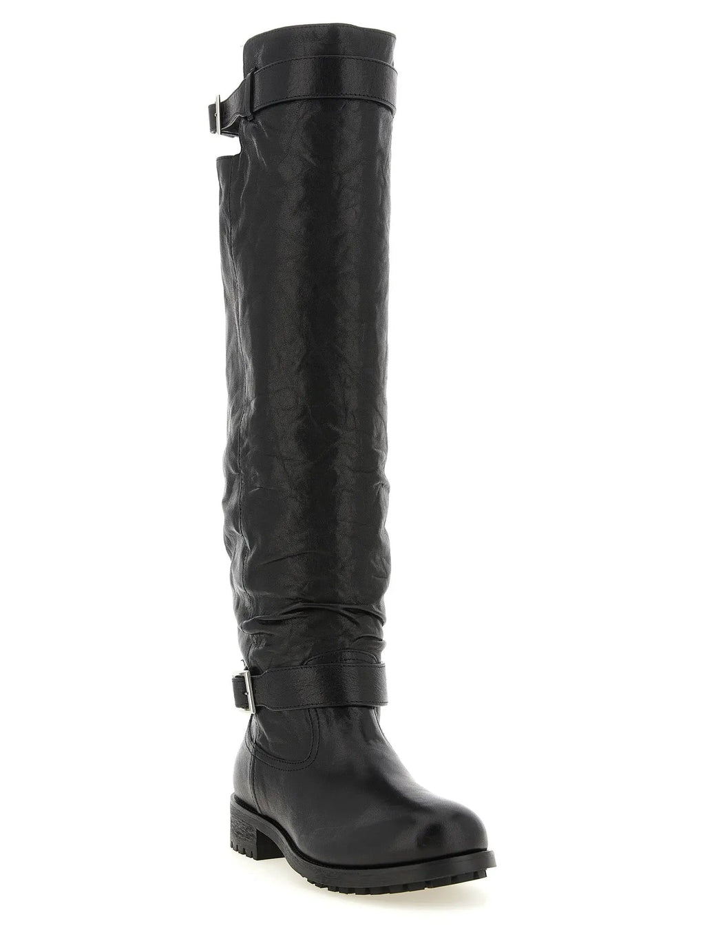 Bottes Jimmy Choo en cuir noir au-dessus du genou