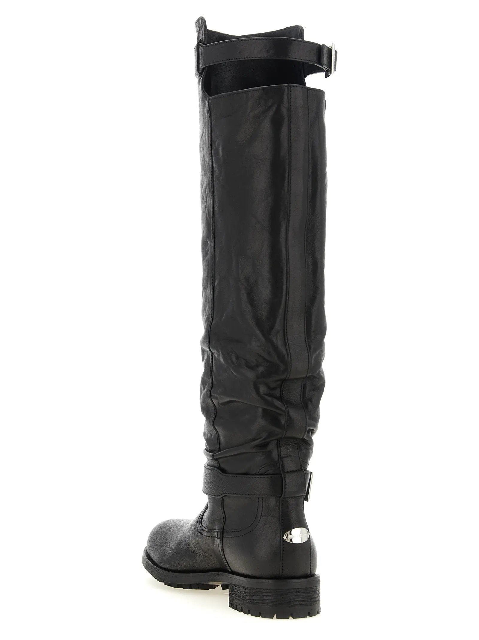 Bottes Jimmy Choo en cuir noir au-dessus du genou