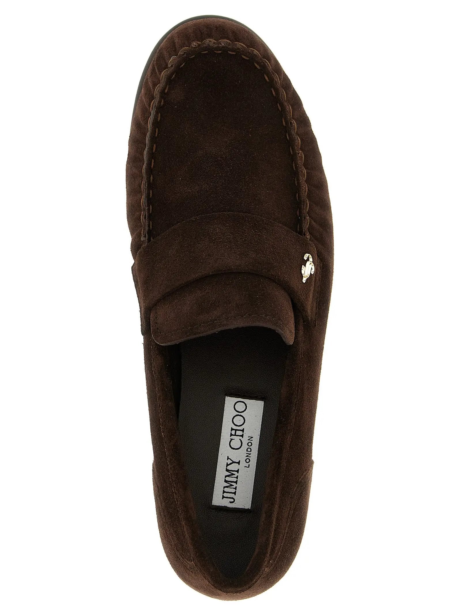 Mocassins à enfiler en cuir marron Jimmy Choo