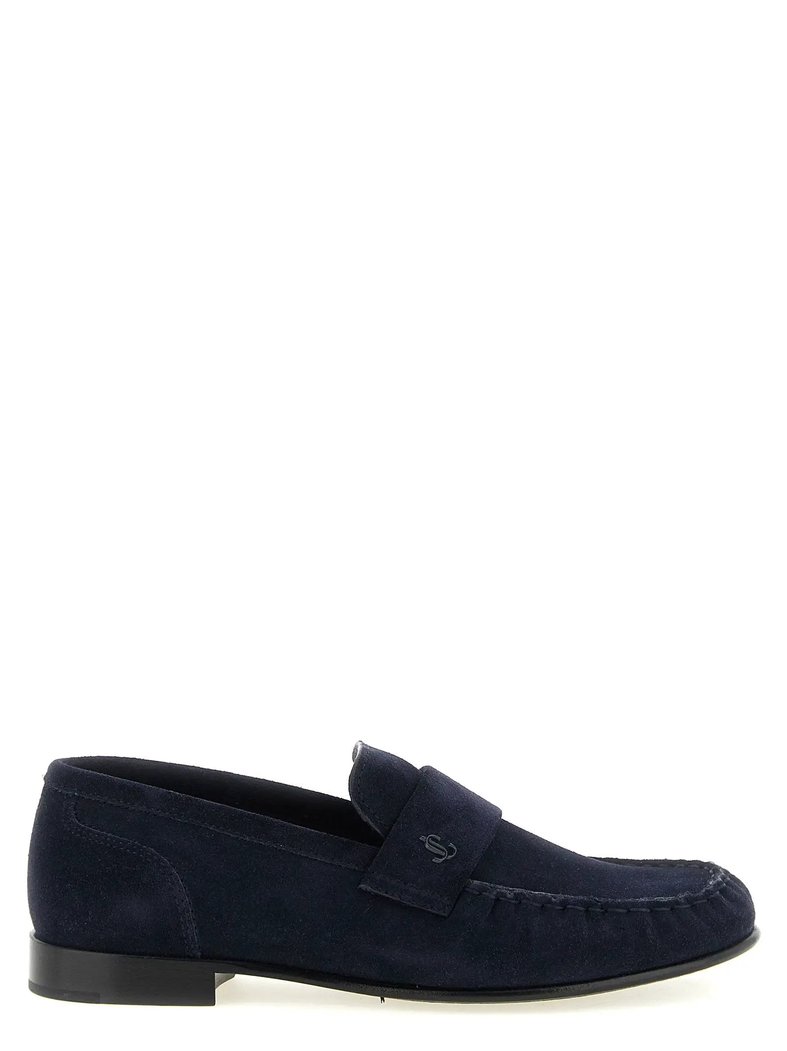 Mocassins à enfiler en cuir bleu Jimmy Choo