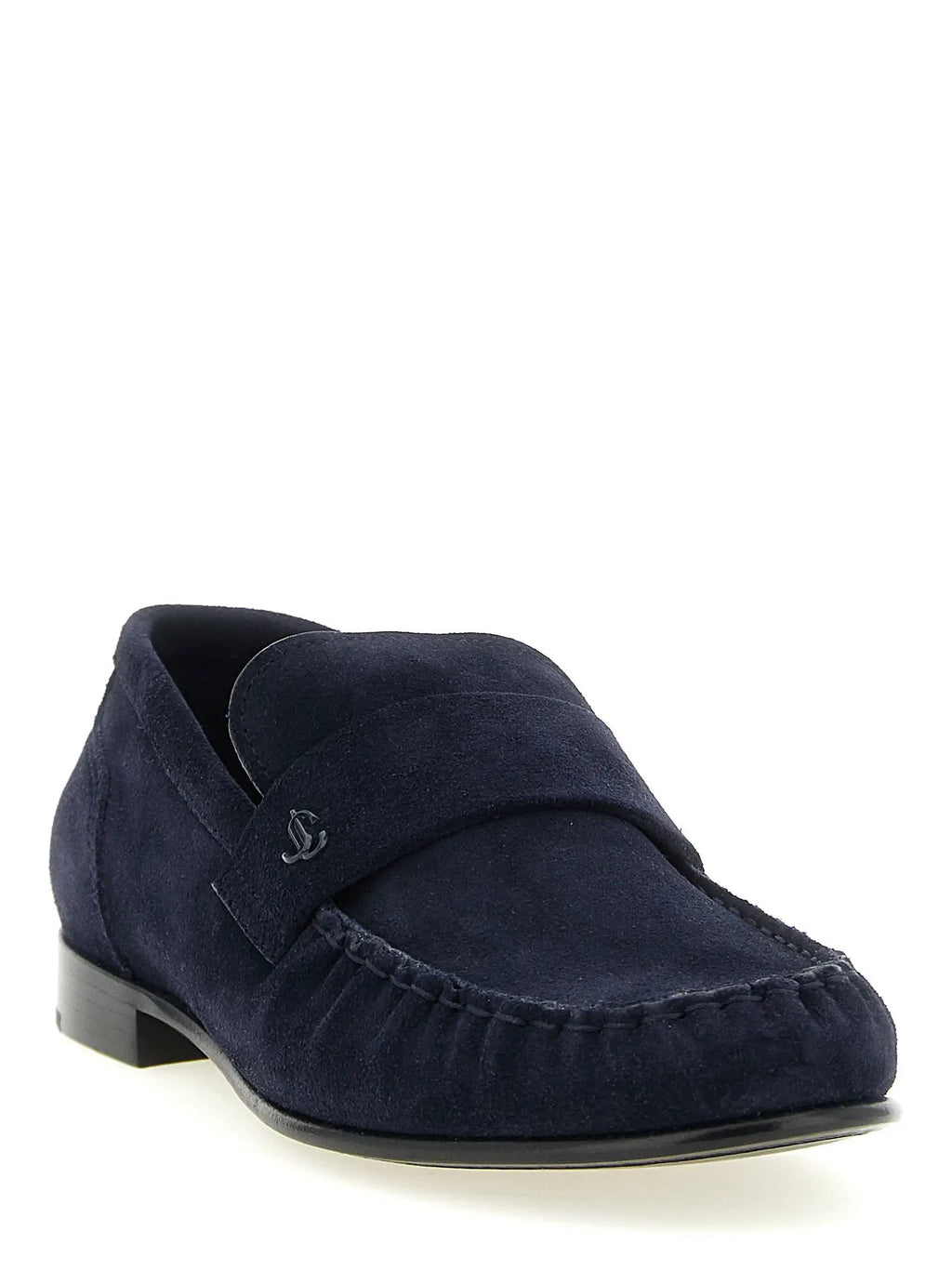 Mocassins à enfiler en cuir bleu Jimmy Choo