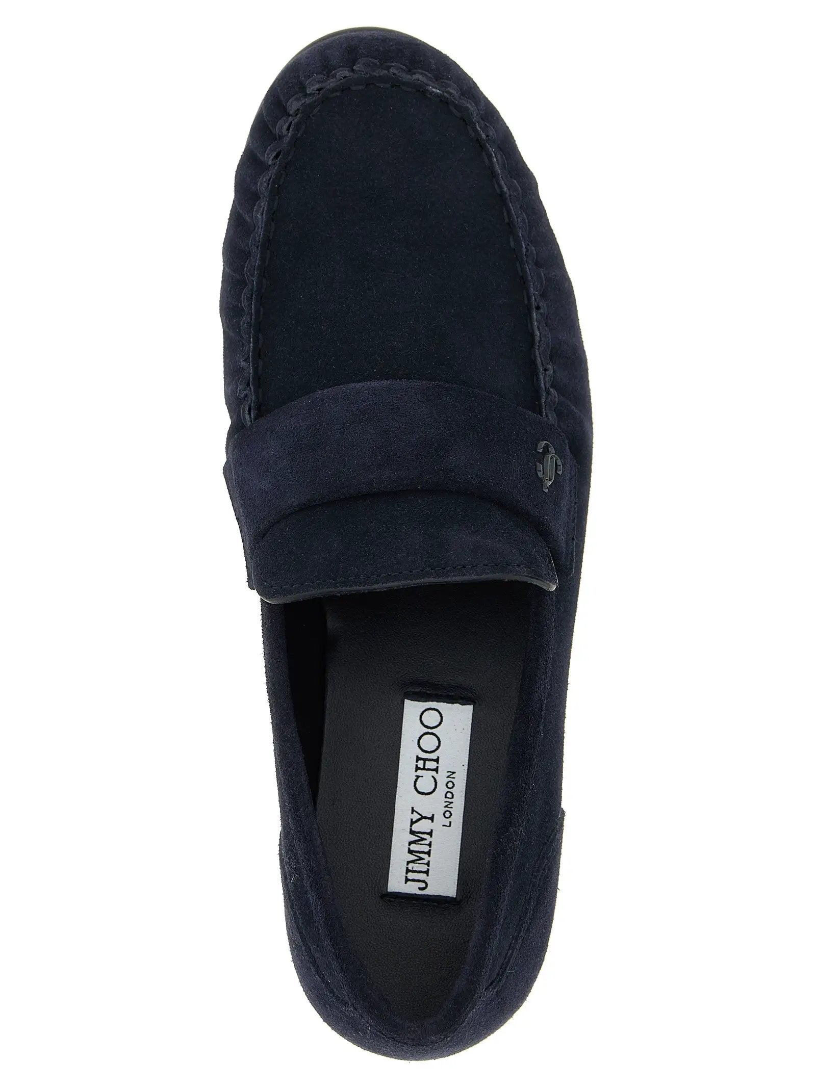 Mocassins à enfiler en cuir bleu Jimmy Choo