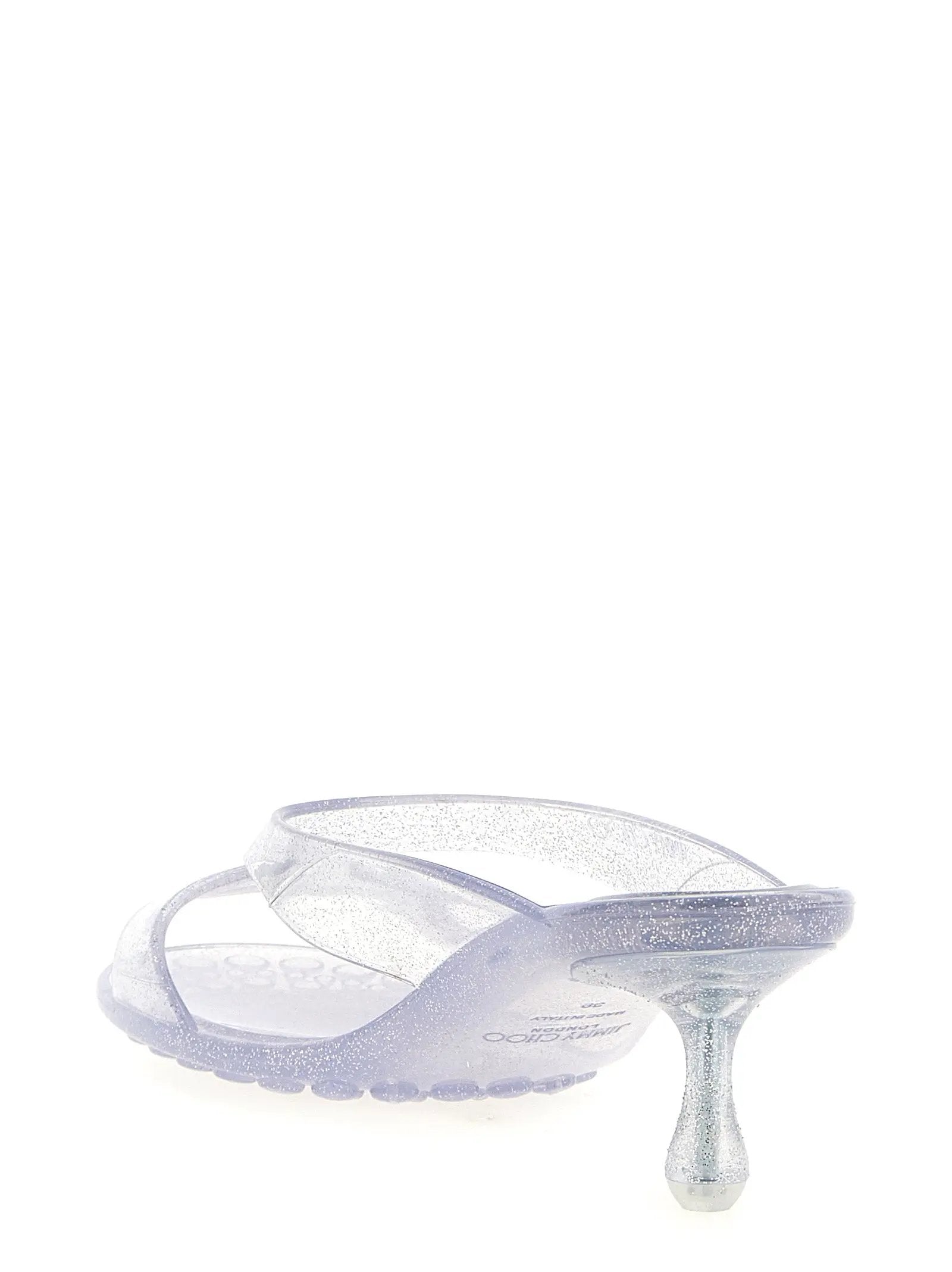Jimmy Choo Silver Rubber Flat Sandals
