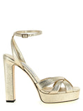 Sandales Jimmy Choo Gold à talons aiguilles en Tencel