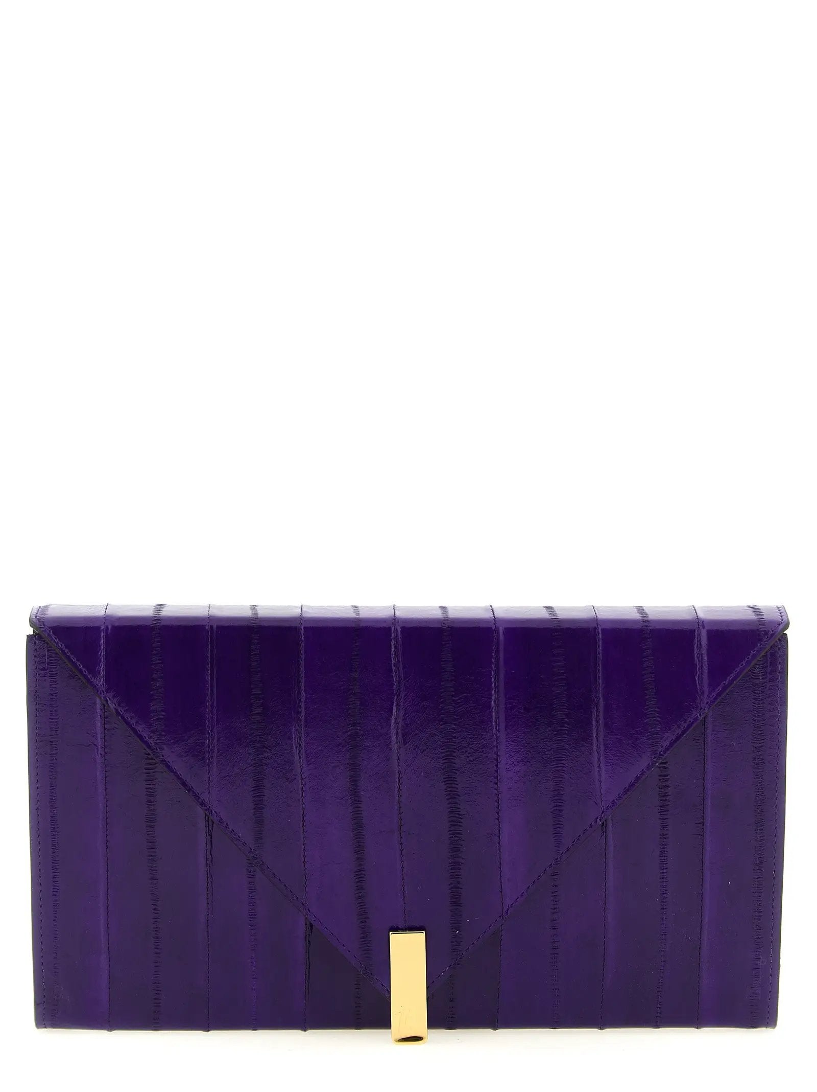 Giuseppe Zanotti Purple Leather Clutch Bag