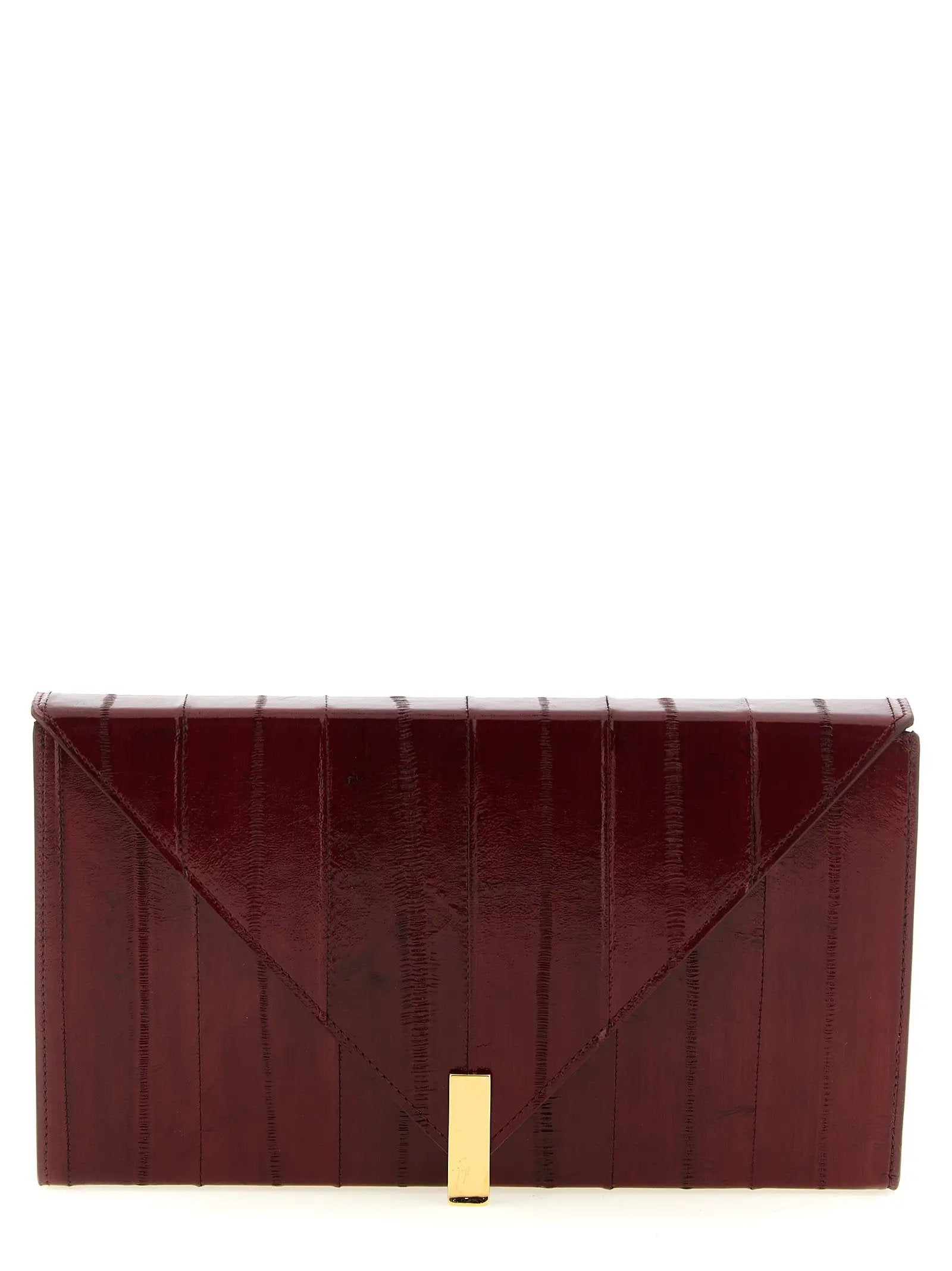 Giuseppe Zanotti Bordeaux Leather Clutch Bag