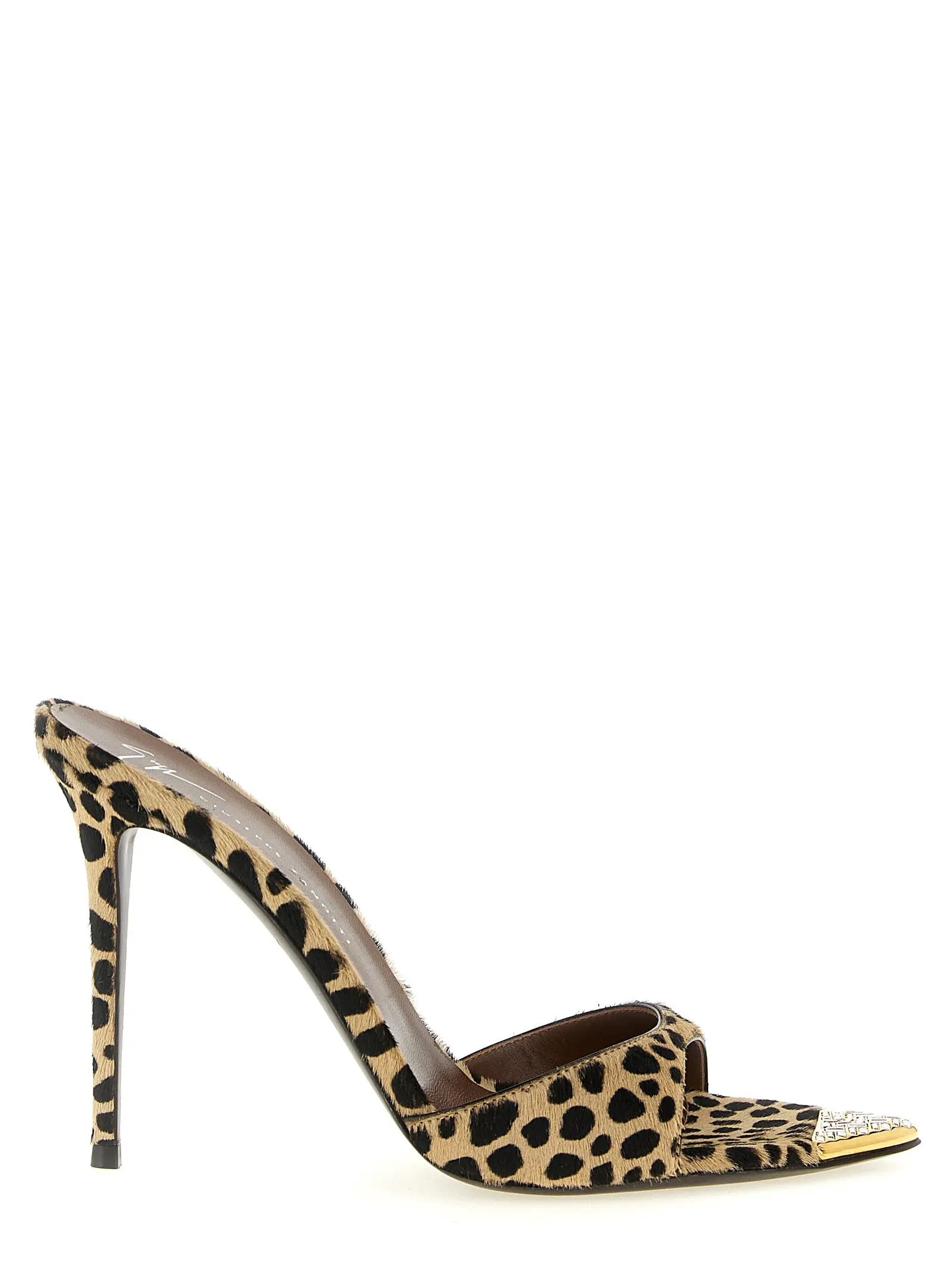 Sandales à talon aiguille Giuseppe Zanotti en cuir de veau multicolore
