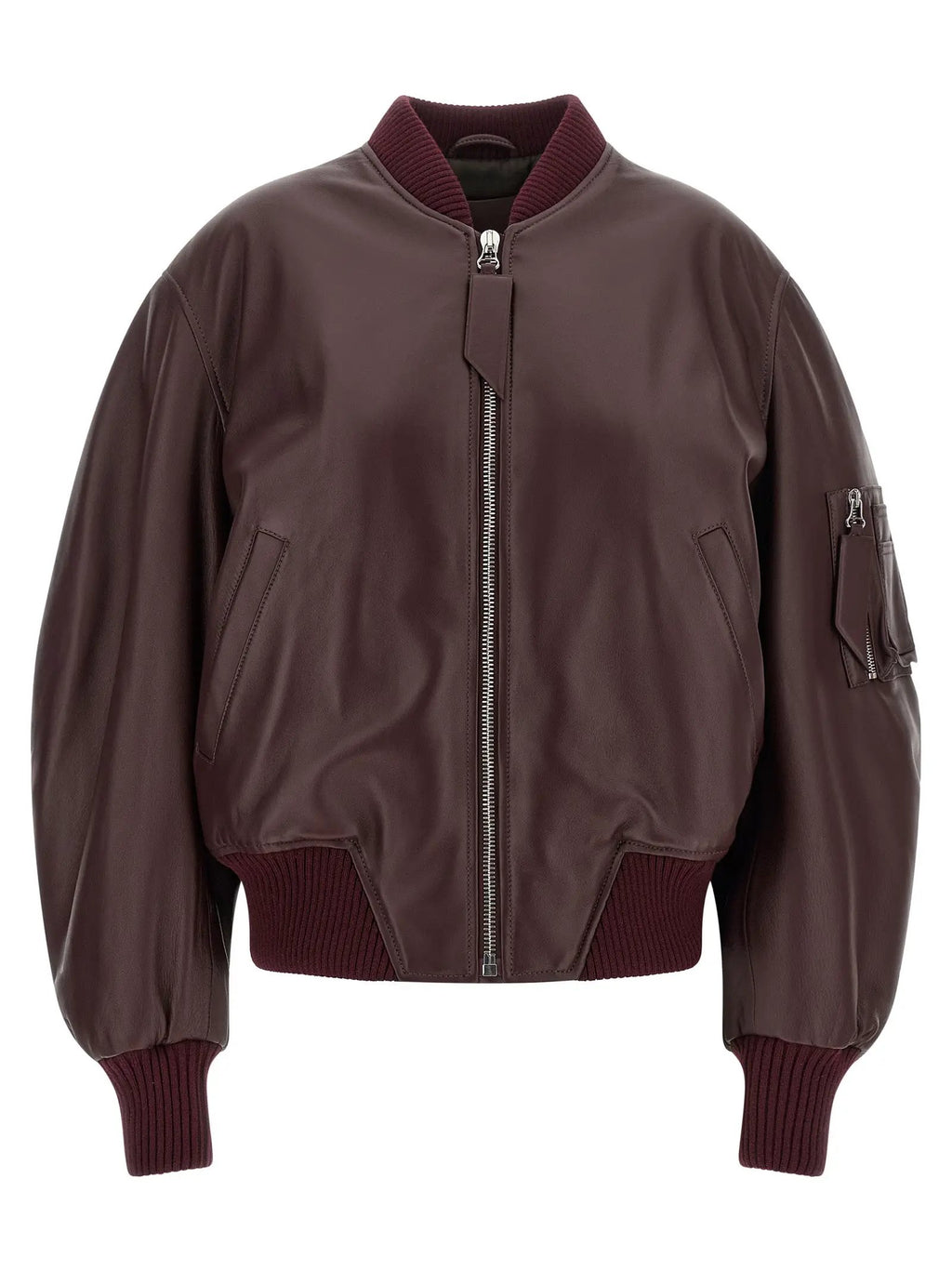 The Attico Bordeaux Lamb Leather Leather Jacket