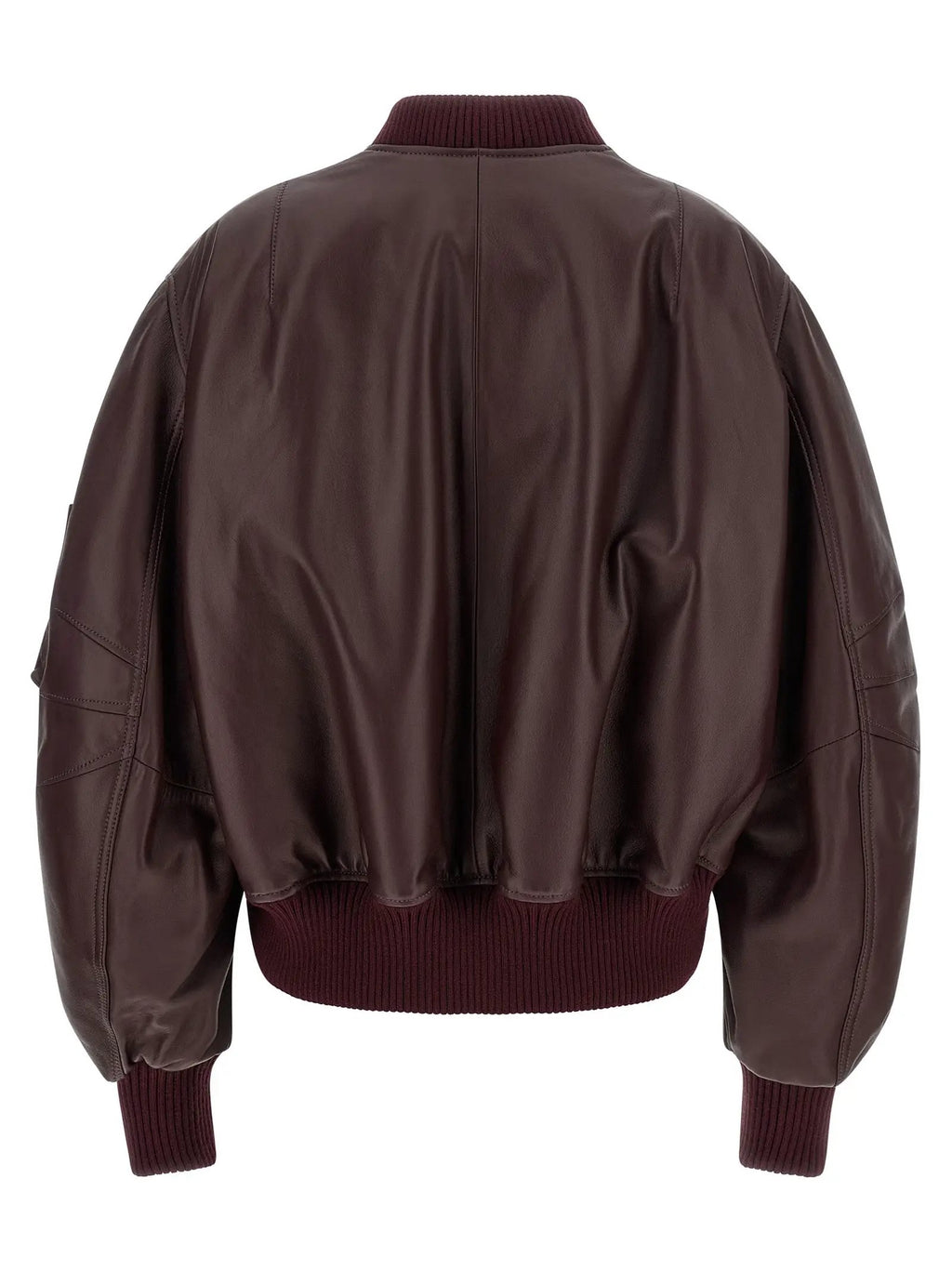 The Attico Bordeaux Lamb Leather Leather Jacket
