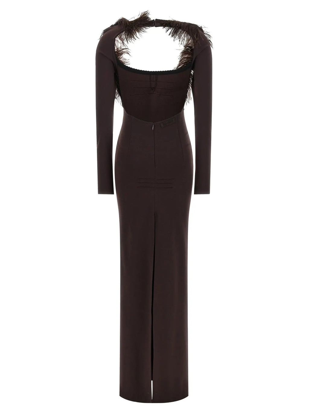 The Attico Brown Viscose Long Dress