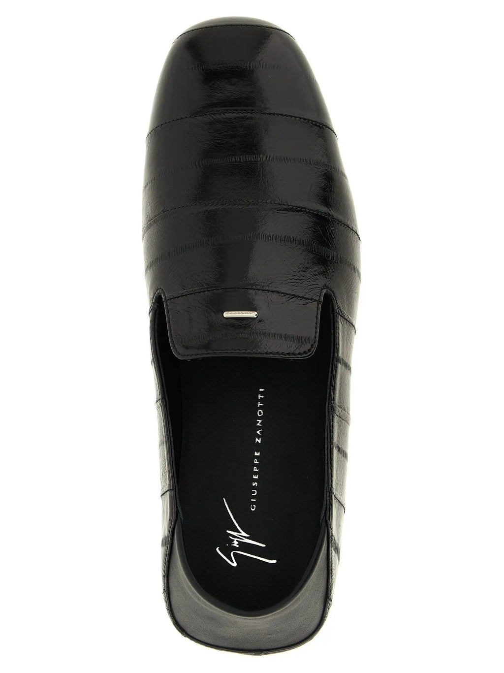 Giuseppe Zanotti Black Leather Slip-On Loafers