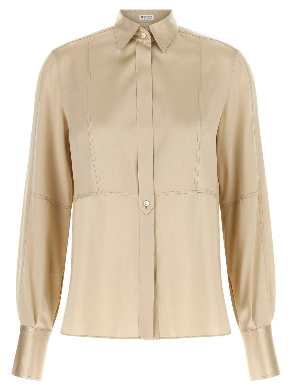 Brunello Cucinelli Beige Silk Blouse