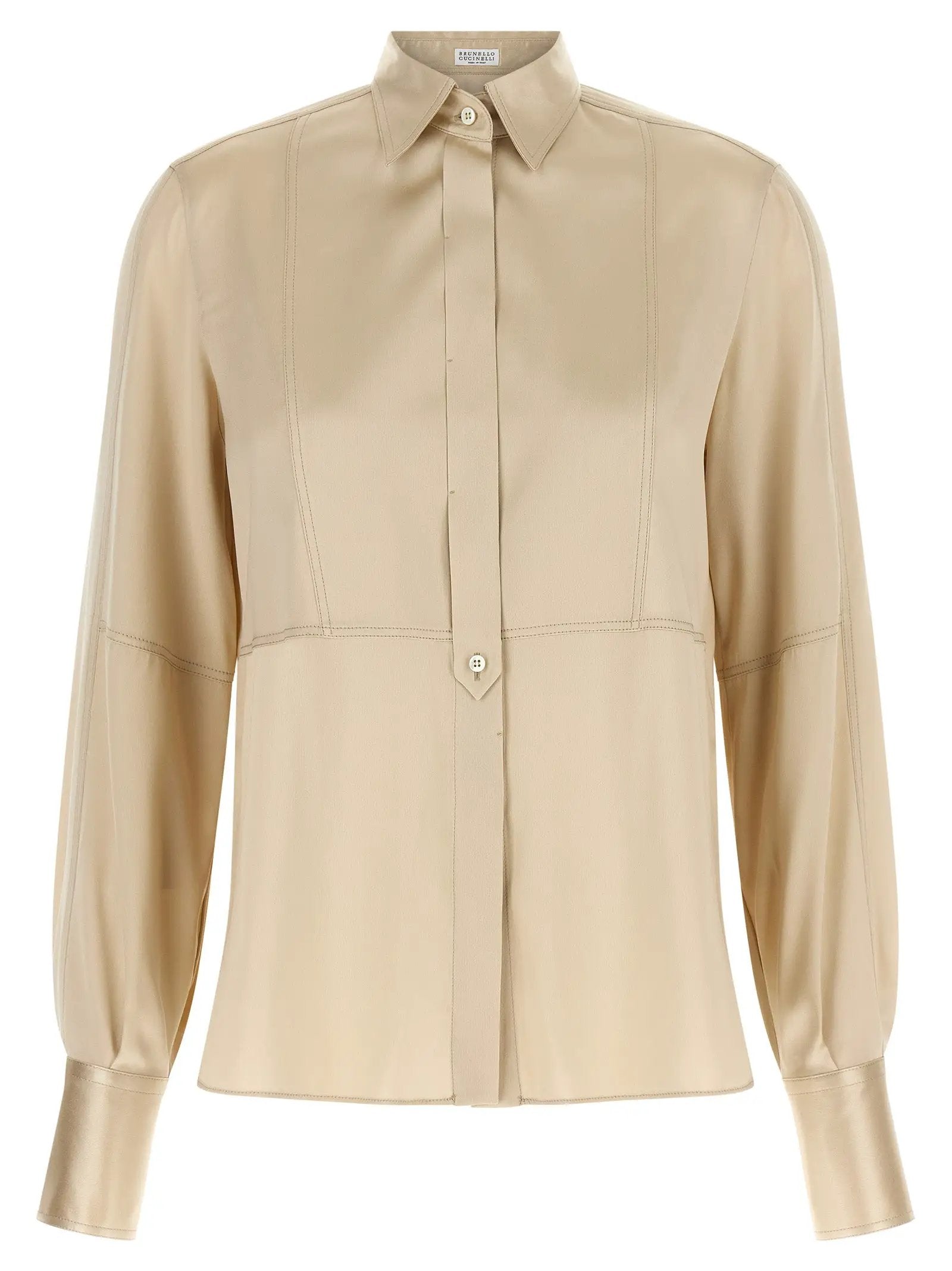 Brunello Cucinelli Beige Silk Blouse