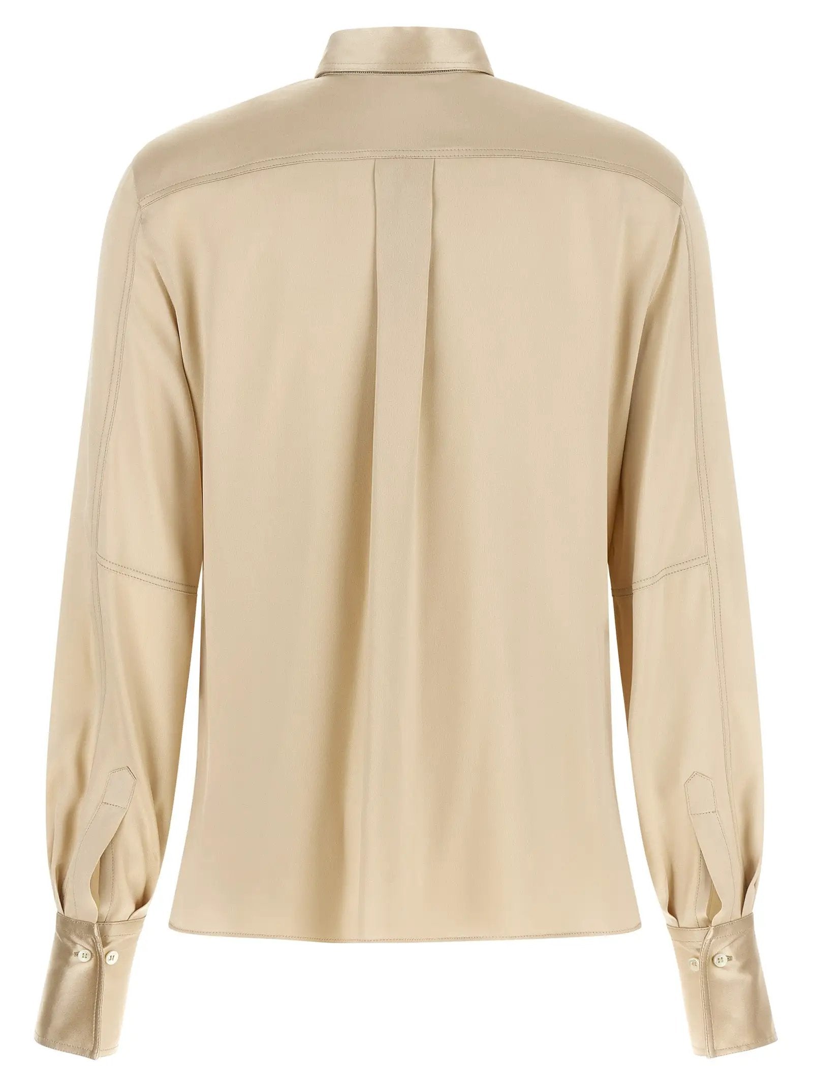 Brunello Cucinelli Beige Silk Blouse