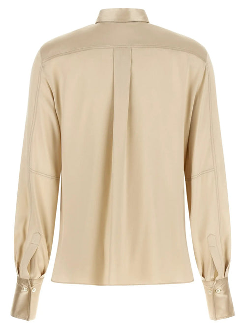 Brunello Cucinelli Beige Silk Blouse