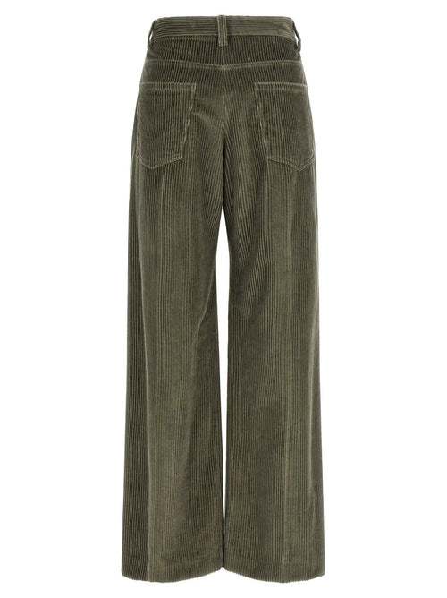 Pantalon évasé bicolore en coton Brunello Cucinelli