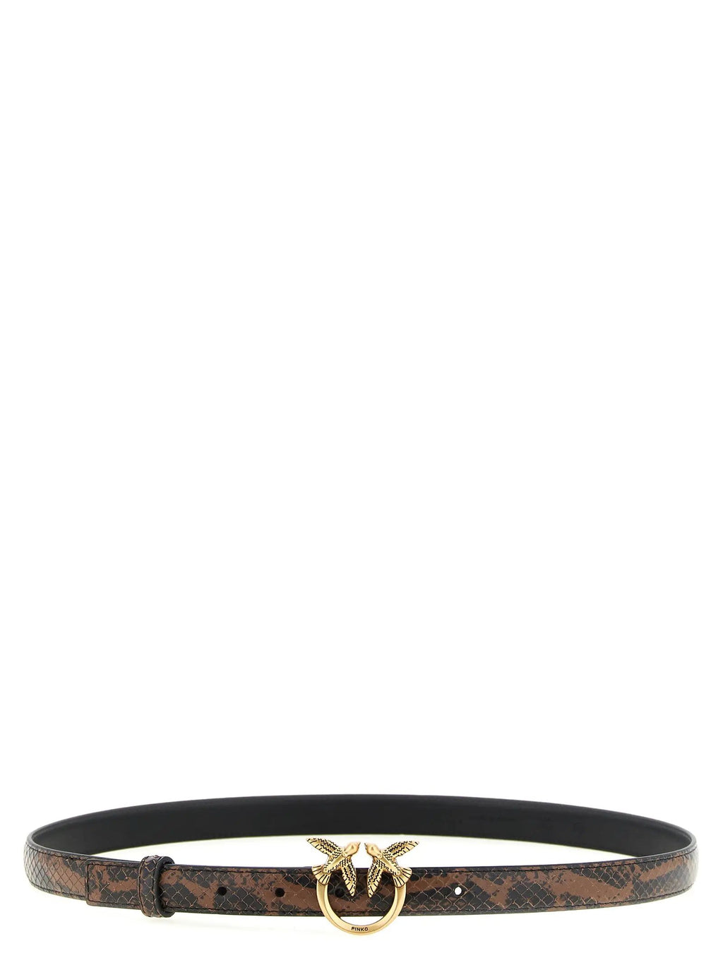 Ceinture fine PINKO en cuir de veau marron
