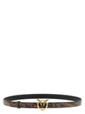 Ceinture fine PINKO en cuir de veau marron