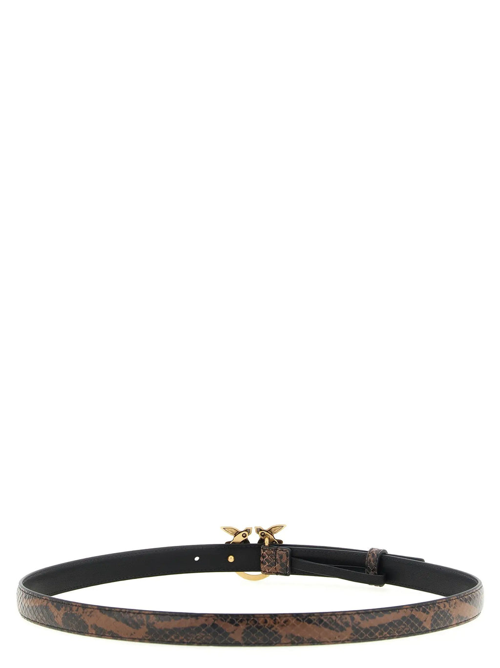 Ceinture fine PINKO en cuir de veau marron