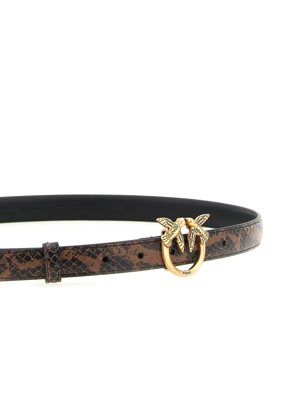 Ceinture fine PINKO en cuir de veau marron