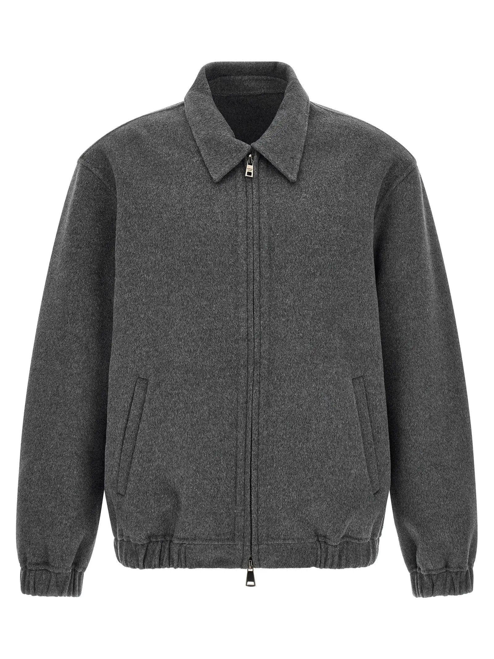 GIORGIO BRATO Gray Wool Full-Length Jacket