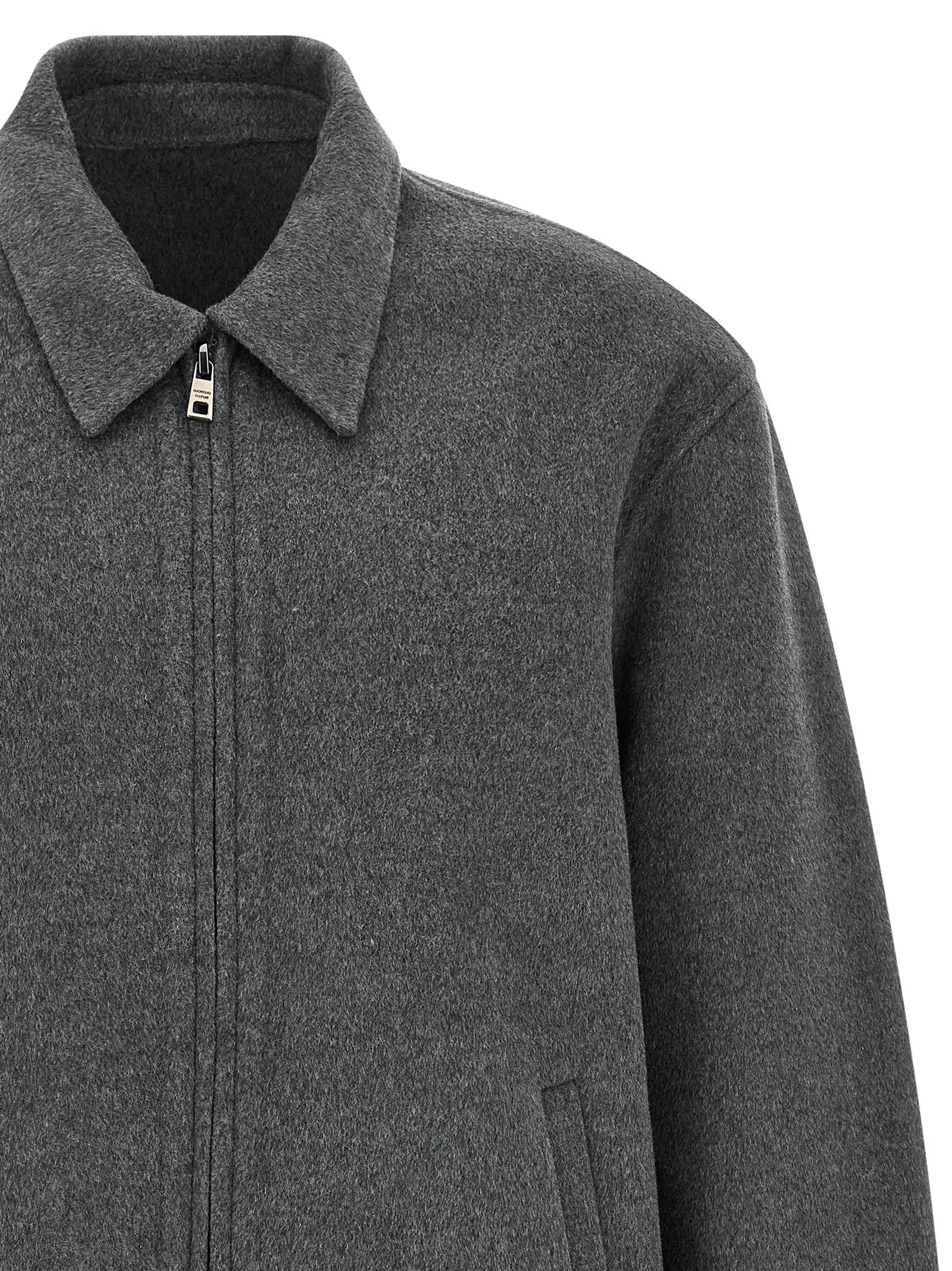 GIORGIO BRATO Gray Wool Full-Length Jacket