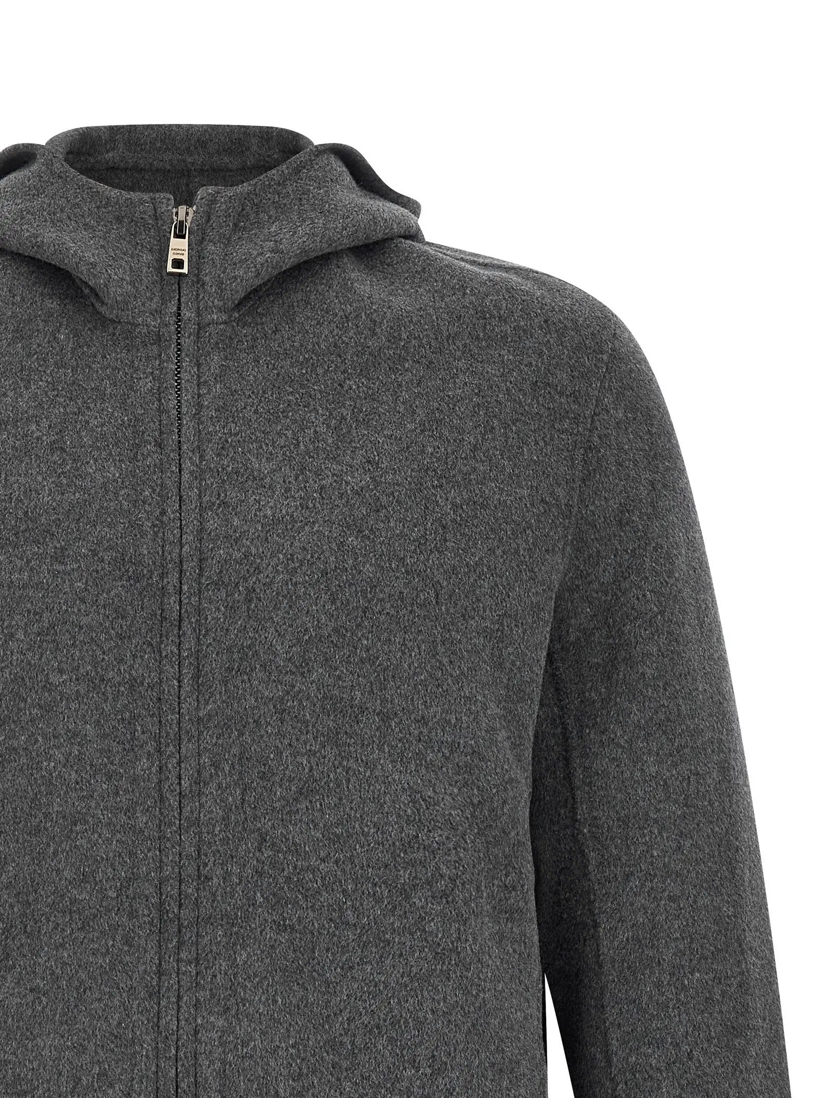 GIORGIO BRATO Gray Wool Full-Length Jacket