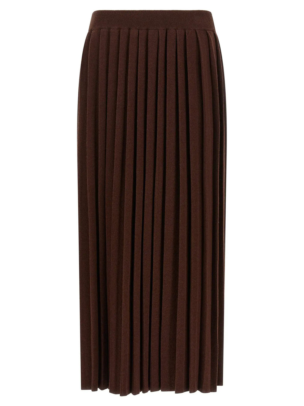 Fabiana Filippi Brown Virgin Wool Midi Skirt