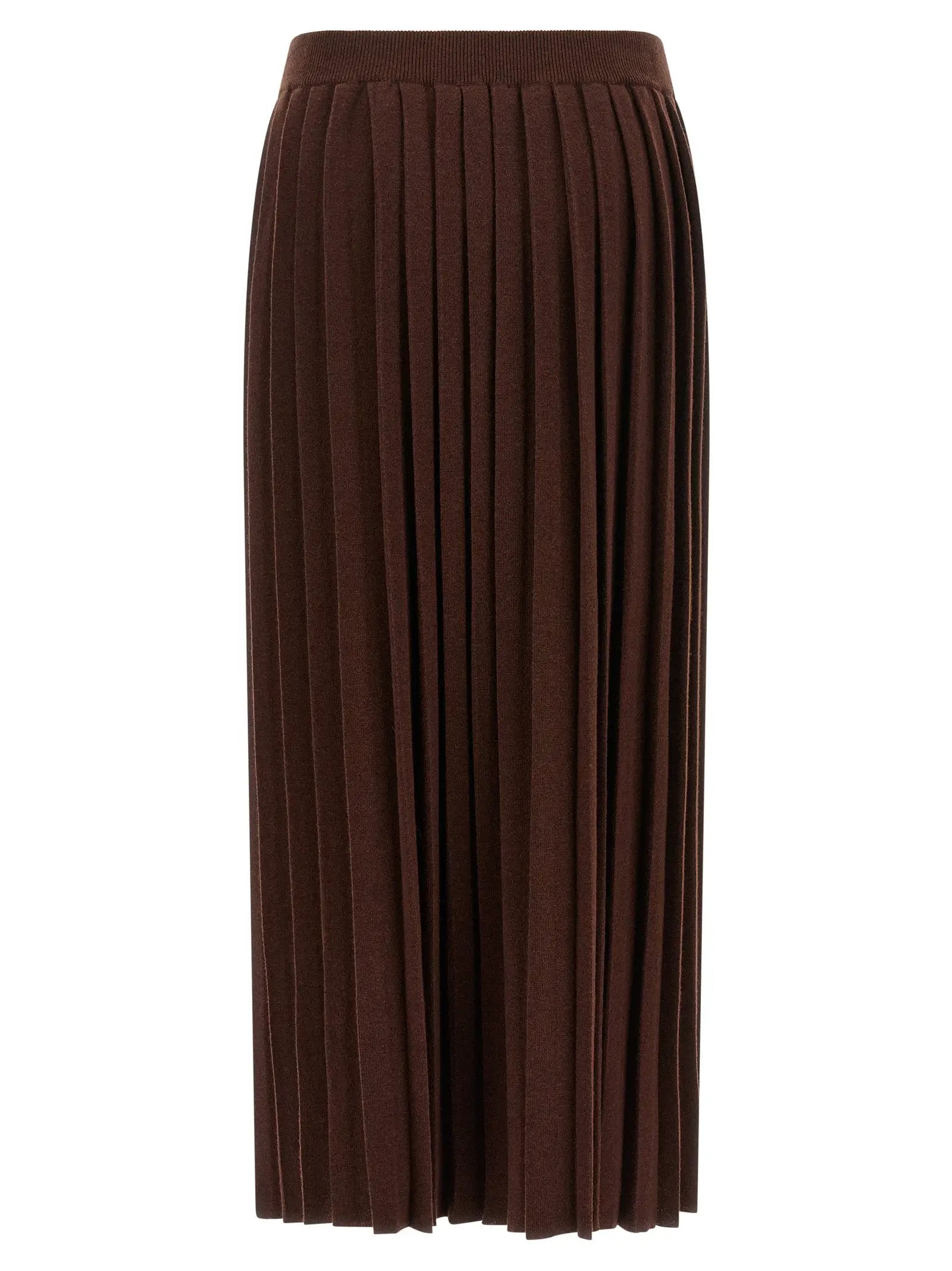 Fabiana Filippi Brown Virgin Wool Midi Skirt