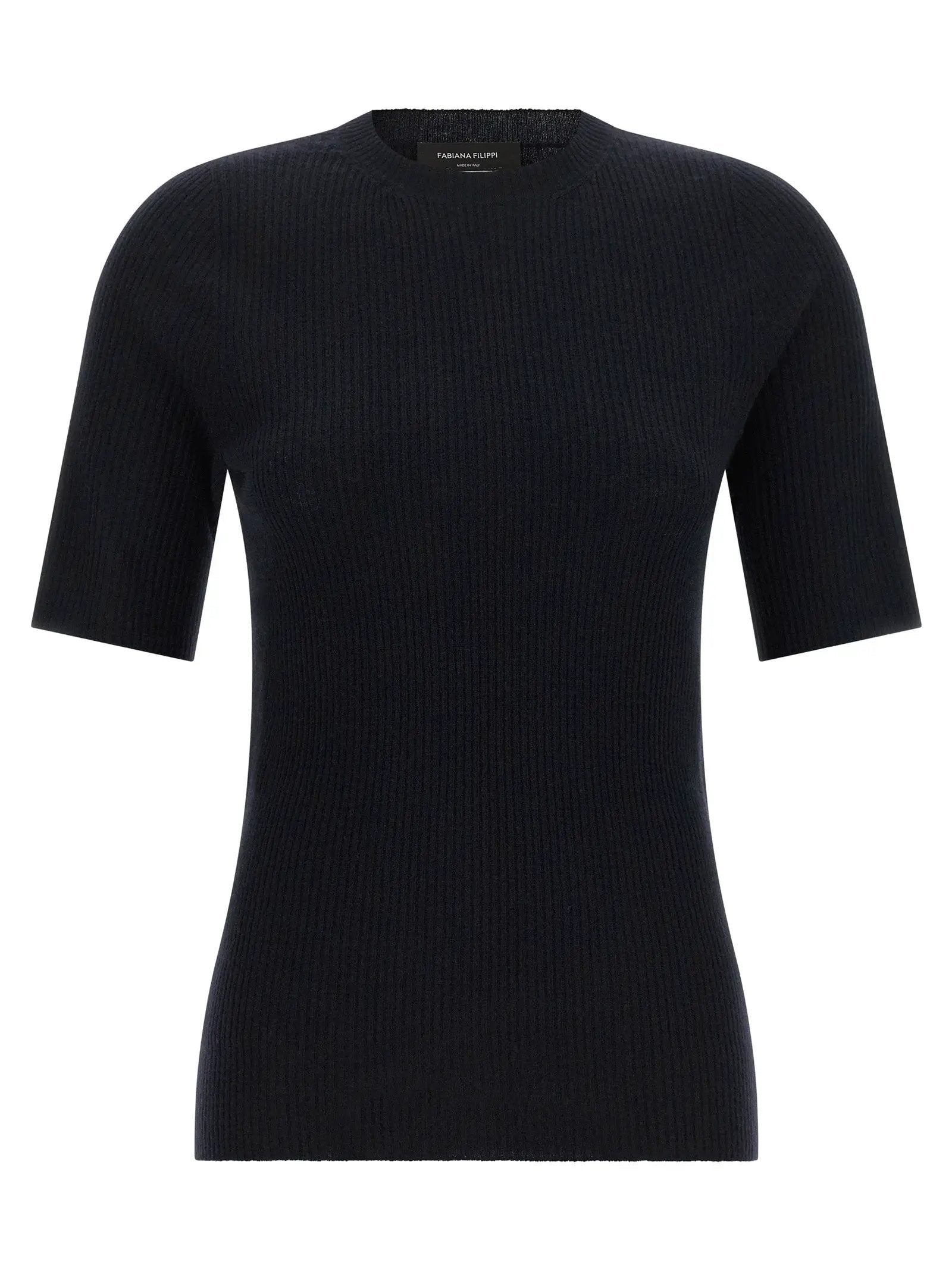 Fabiana Filippi Blue Virgin Wool T-Shirt