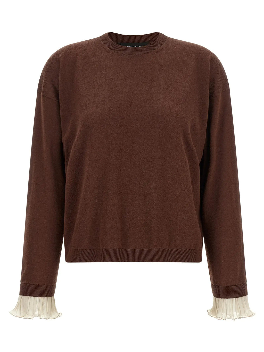 Cardigan Fabiana Filippi en Laine Vierge Marron