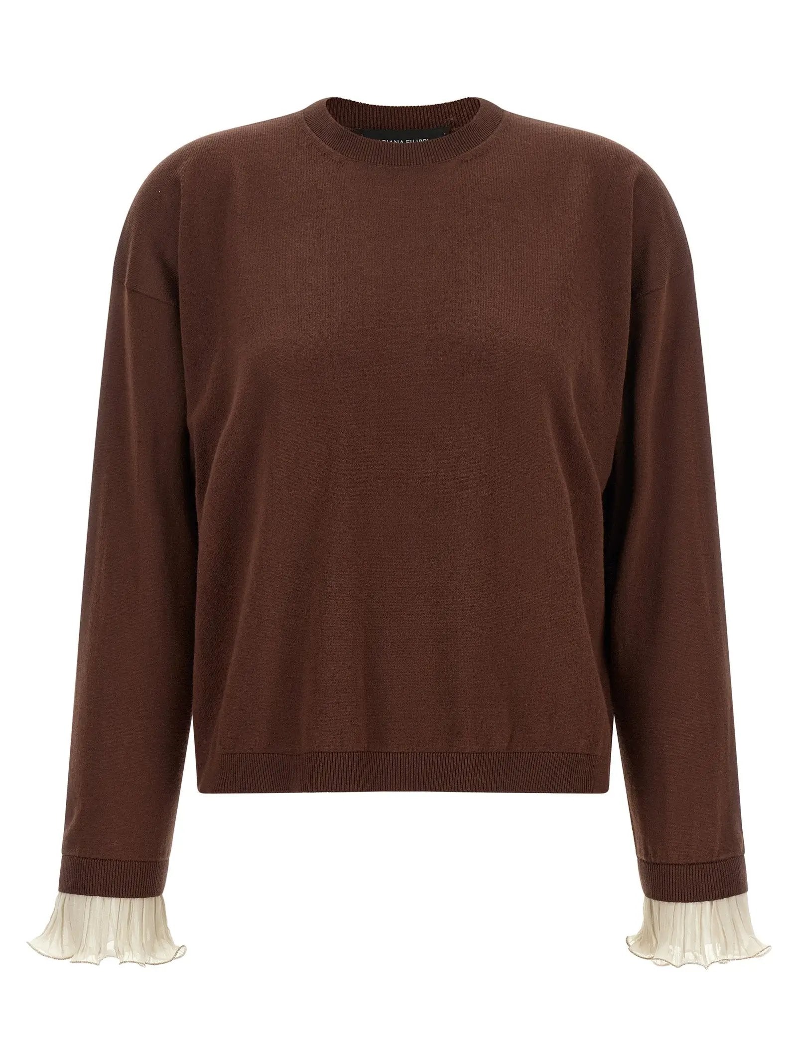 Cardigan Fabiana Filippi en Laine Vierge Marron