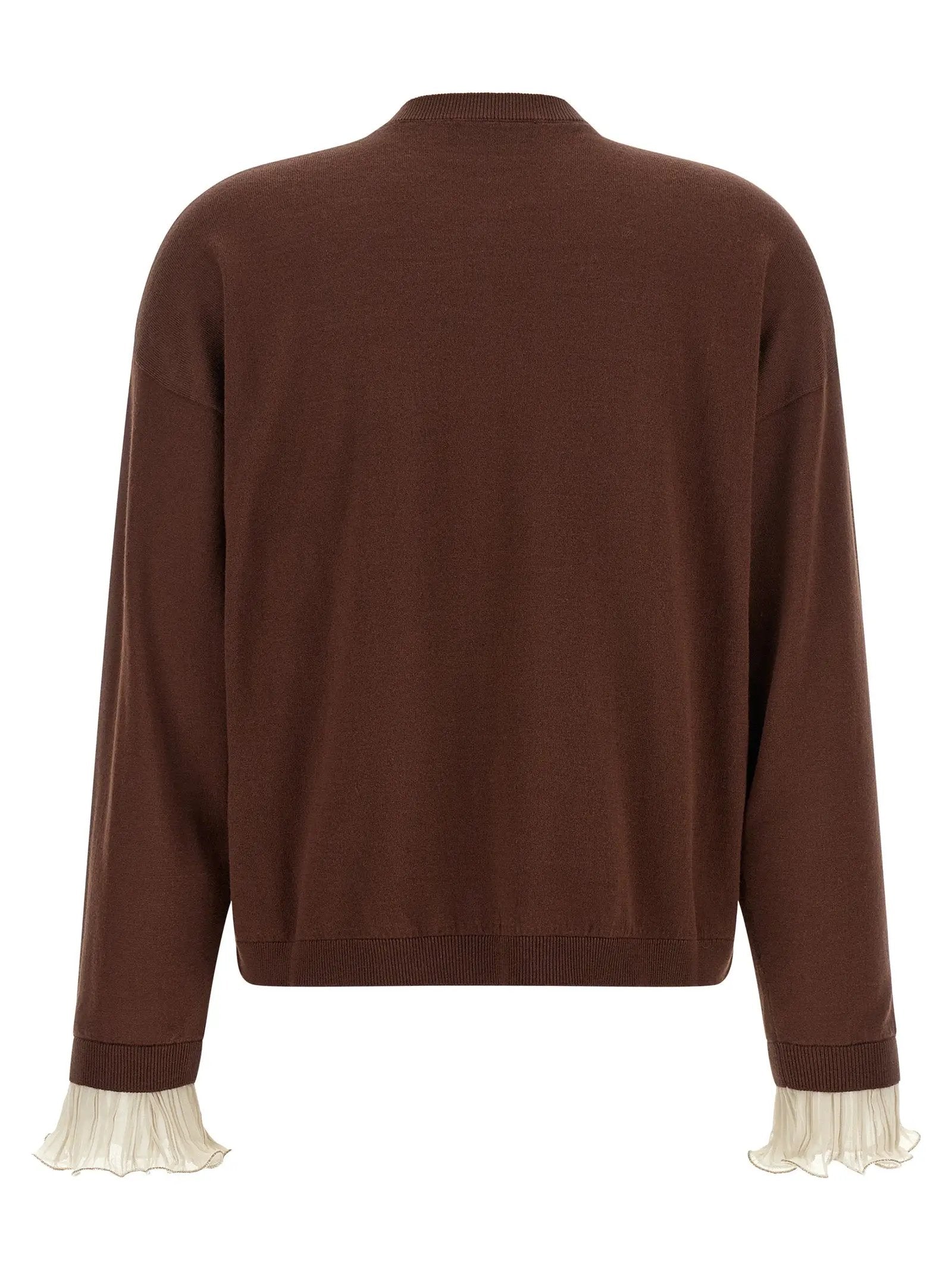 Cardigan Fabiana Filippi en Laine Vierge Marron