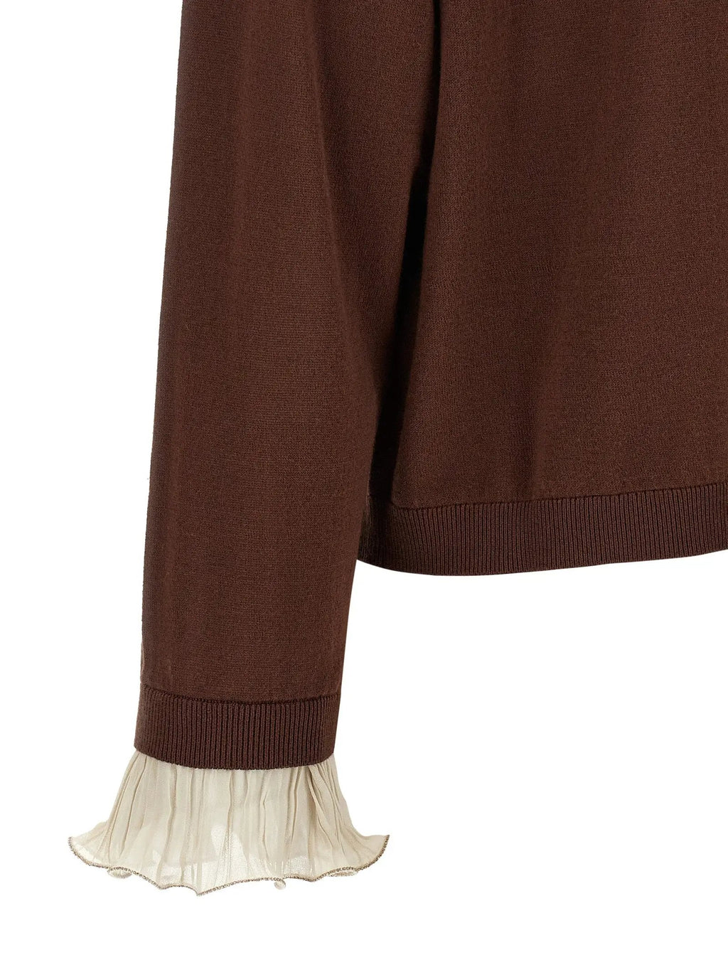 Cardigan Fabiana Filippi en Laine Vierge Marron