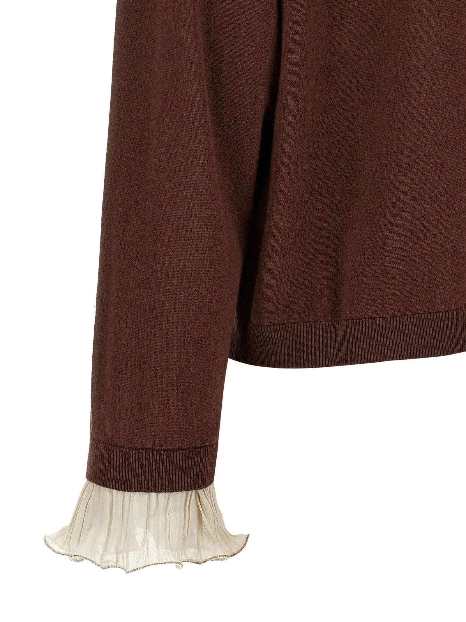 Cardigan Fabiana Filippi en Laine Vierge Marron